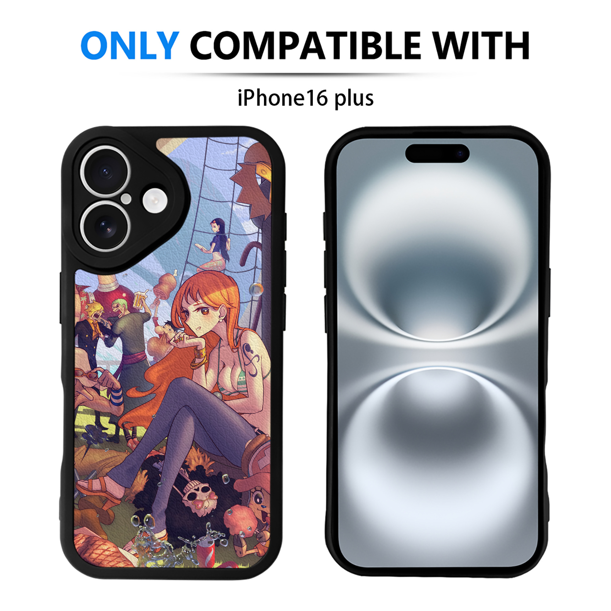 （画像用） ワンピース ONE PIECE 【iPhone 16シリーズ対応】シリコンスマホケース（レザー調） 材質：シリコン